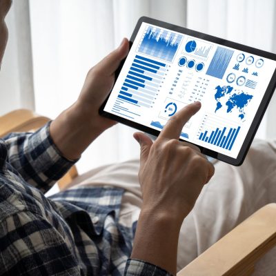 Business data dashboard provide modish business intelligence analytic for marketing strategy planning